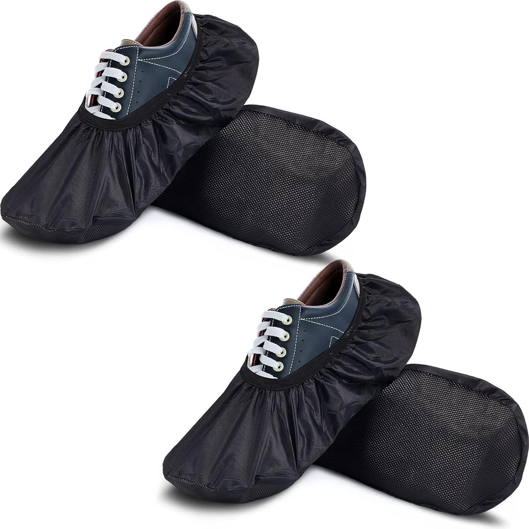 SATINIOR 4 Pcs Black Bowling Shoe Covers XL Non-Slip Bowling Shoe Covers Protector Accessories Modern Sports Supplies for Men Women Adult(L)