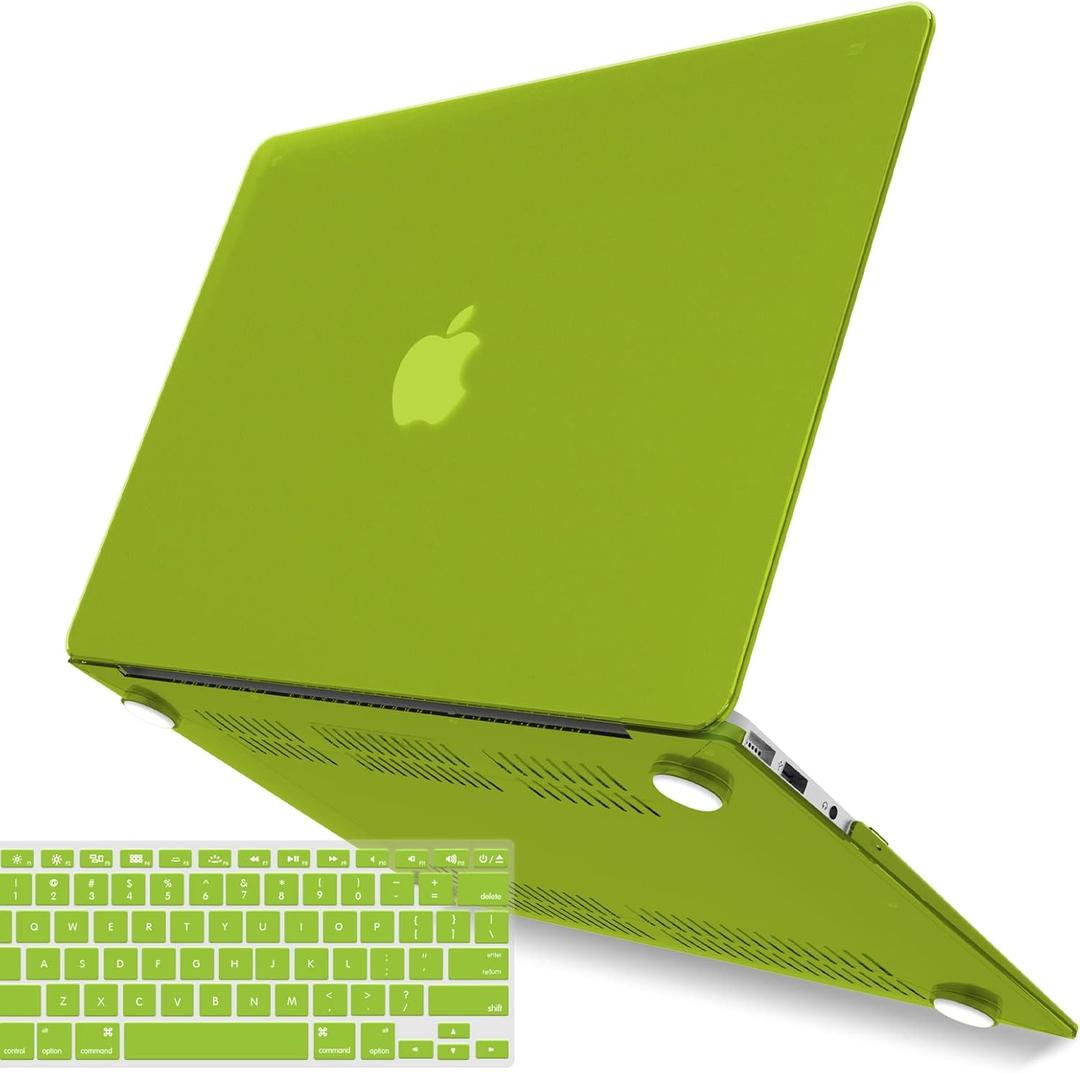 IBENZER Compatible with Old Version MacBook Air 13 Inch Case (2010-2017 Release). Models: A1466 / A1369, Plastic Hard Shell Case with Keyboard Cover for Mac Air 13, Avocado Green, A13AVGN+1