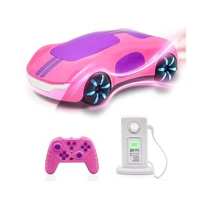 Punieayi Remote Control Car with Charging Station, 2.4GHz Rechargeable RC Cars with Lights Dual Spray & Sound, Electric Drift Race RC Stunt Car for Kids 6 7 8-12 Year Old Boy Girls, Pink