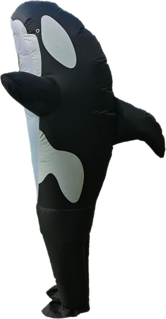 Birthday Gift Cos Play Party,Adults Inflatable Halloween Costumes Blow Up Killer Whale Costume for Halloween