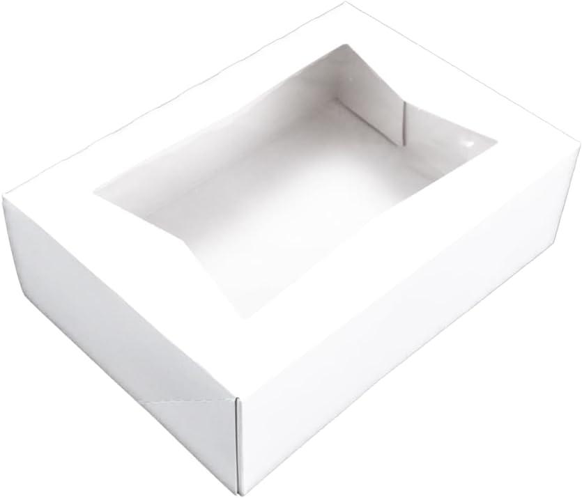 Southern Champion Tray 24003 White Paperboard Window Bakery Box, 8" Length x 5-3/4" Width x 2-1/2" Height (Case of 200)