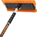 Year-Round Roof Rakes for Snow, Leaves & Moss – 16” No-Scratch Foam Blade & Roof Brush, 4.7-21ft Telescoping Snow Rake for Roof, Solar Panels, RVs & Cars, C-Shaped Push/Pull Roof--Patent Pending