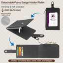 Phone Lanyard, Adjustable Anti Theft Phone Strap Crossbody Wrist Strap with RFID-Blocking Wallet & 2pcs 360 Phone Tabs Compatible for All Phones, Skin-Friendly, Premium Metal Buckles, Black