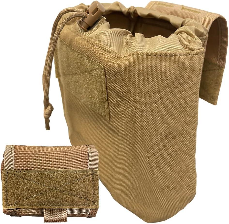 Molle Dump Pouch Drawstring Roll-Up Tactical Drop Pouch, Lightweight, Durable, Folding Hunting Utility Bag, Ammo Magazine Pouch
