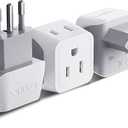Ceptics Italy Travel Plug Adapter, Chile Plug Adapter with Dual USA Input, Compact Type L Plug Adapter, Safe Grounded Plug, Perfect for Cell Phones, Laptops, Chargers, 3 Pack - CT-12A