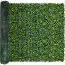 Artificial Boxwood Roll Panels,48 X 120 in(40 sqft) UV-Anti Artificial Ivy Privacy Fence Wall Screen for Indoor Outdoor Green Grass Wall Decor & Ivy Fence Covering Privacy