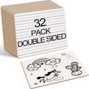 Dry Erase Boards 32 Pack, Double Sided Small Whiteboards with Lines for Kids, Students, Teacher & Classroom Pack, 9"x12" Mini Individual White Boards Lined for Writing Math English Practice