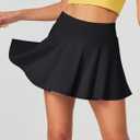 Heathyoga Pleated Tennis Skirt for Women with Pockets Shorts High Waist Athletic Golf Skirts Skorts for Woman Skater (Black, XL)