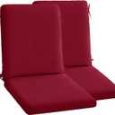 High Back Outdoor Chair Cushions Set of 2-44''x20'' Patio Dining Chair Cushions with Waterproof, Fade-Resistant, Removable & Machine-Washable Covers, Burgundy