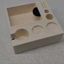 IKAPE Espresso Knock Box, Espresso Coffee Organizer Box Fit for Storage 51, 54, 58MM Espresso Tamper, Distributor, Portafilter & Puck Screen Accessories, Plastic Station Base(White) (23.7X23.7X8.6CM)