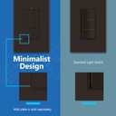 LIDER Minimalist Design Matte Finish Lighted Triple Switch, Combination Frameless Decorator Switch with Locator Light, Ground Terminal, Single Pole, 15A 120-277V, UL Listed, LCS3-1P-BR, Brown