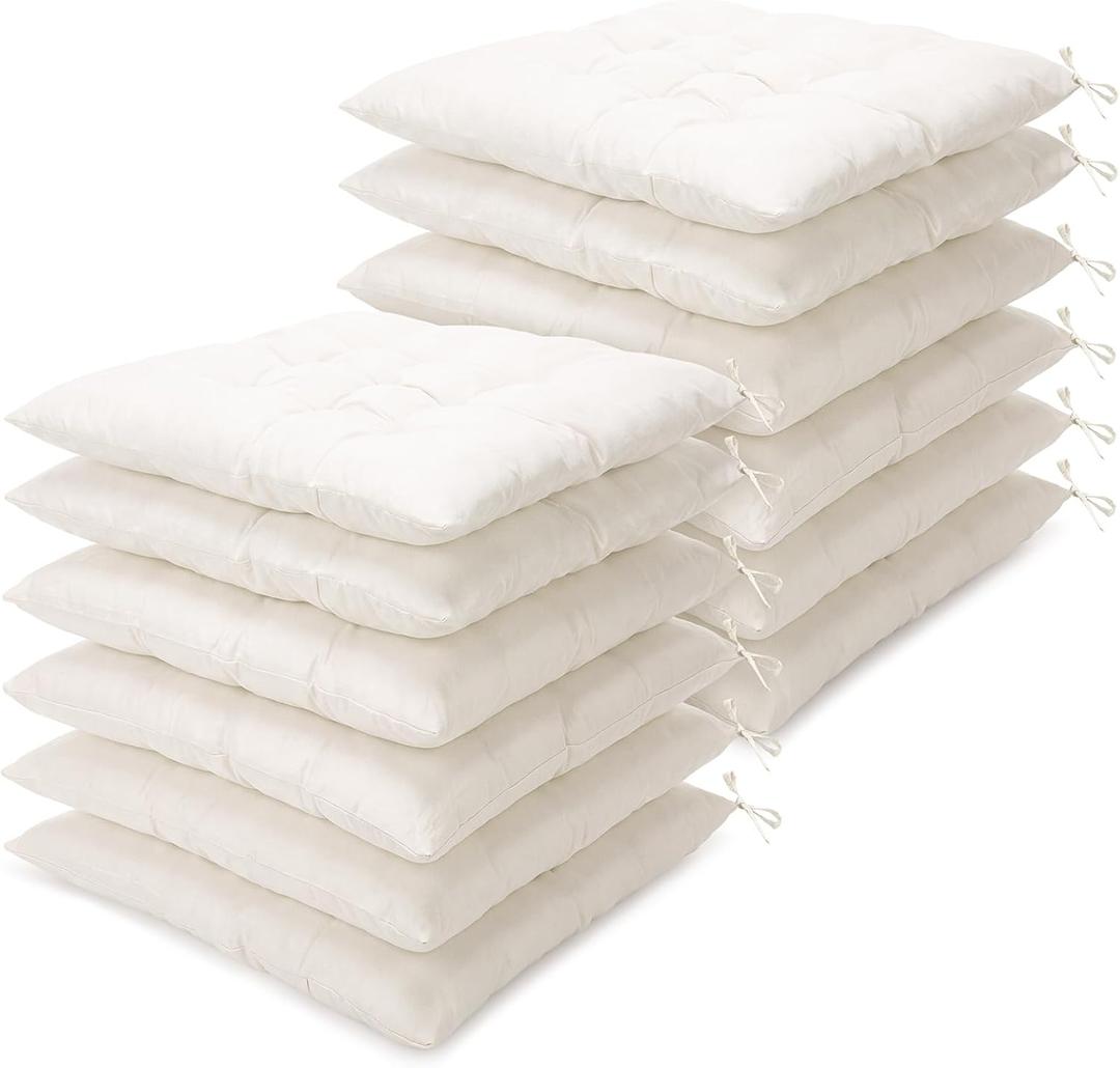 Geetery 12 Pcs Bulk Floor Pillows Cushion for Kids Classroom,White,Square, 15.7IN