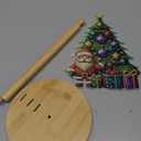 Christmas Paper Towel Holder - Wooden Countertop Dispenser with Acrylic Christmas Tree Design, Festive Holiday Kitchen Decor and Paper Towel Organizer