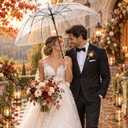 Reginary 60 Pack Clear Umbrellas Bulk for Wedding & Events Large Transparent Umbrellas with Auto Open J Stick, Waterproof for Rain, Umbrellas for Photography Graduation Outdoor Events