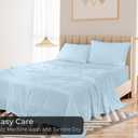 Royale Linens Bamboo Viscose Twin Flat Sheets Only - Cooling Sheets - Organic Viscose Derived from Bamboo - Flat Sheet Only - Top Sheet - Breathable & Silky Bedding (Twin, Lake Blue)