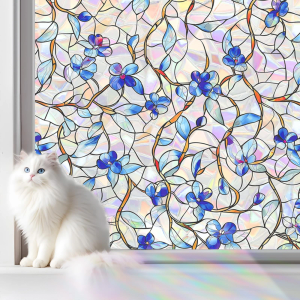 Rainbow Window Privacy Film,Heat Control,UV 45*78.5, Blue&green