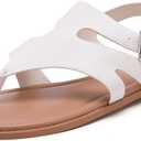 Luoika Women's Wide Width Flat Sandals, Flip Flop Casual Strapy Sandals Slip on Summer Beach Shoes for Women.