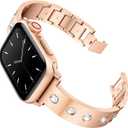 Mosonio Dressy Jewelry Bracelet Bands Compatible with Apple Watch Band 46mm 45mm 44mm 49mm 42mm 41mm 40mm 38mm for Women, Cute and Stylish Diamond Metal Strap for iWatch Series 11 10 9 8 7 6 5 4 3 2 1 SE Ultra