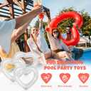 Whaline 3Pcs Inflatable Heart Pool Float Swim Heart Shaped Pool Rings Float Loungers Tube for Summer Swimming Pool Beach Bachelorette Party