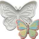 Butterfly Cookie Cutters with Plunger Stamps Handle Detailed 3.5" PLA Cutters for Baking Fondant Cutters Pastry Biscuit Baking Clay DIY Molds