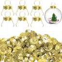 100 Pieces Round Christmas Ornament Caps - Replacement Ornament Hangers for Christmas Tree, Porcelain, Ceramic or Glass Decoration, DIY Decorations (Gold-3/4inch)