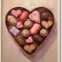 FAEKSUR Framed Valentine's Day Wall Art Decor, Abstract Hearts Chocolate Wall Art for Living Room, Modern Home Decor for Bedroom, Bathroom, Kitchen, Farmhouse, Office (12"L x 16"W)