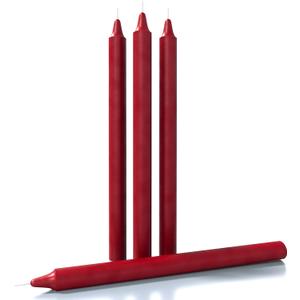 CANDWAX Bordeaux Taper Candles Pack of 4 - Slow Burning Dripless Unscented Straight Candles 12 inch - Ideal for Dinner Table - Smokeless Long Candlesticks