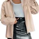 Verdusa Women's PU Leather Jacket Zip Up Long Sleeve Collared Bomber Coats Outwear (XS)