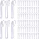 80 Pcs Plastic Curtain Hooks, Adjustable Pinch Pleat Hooks, Ratchet System Pinch Pleat Curtain Hooks for Window Curtain, Door Curtain and Shower Curtain (85mm/3.35inch)