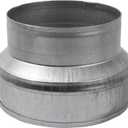 6" to 5" Inch Galvanized Steel Round Duct Reducer - Pipe Fitting Increaser Reducer - Drain, Waste and Vent Conduit Transition Adapter - Metal Tube Reducing Coupling