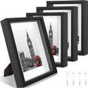 11x14 Shadow Box Picture Frames 4 Pack, Wooden Display Cases with Linen Board, Use as 9x12 Frame with Mat or 11x14 without Mat, 1.0" Interior Depth for Flowers Memorabilia Collectibles, Black