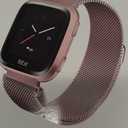 Stainless Steel Mesh Band for Use with Fitbit Versa, Rose Gold