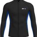 GoldFin Wetsuit Top Men, 2mm Wetsuits Jacket Long Sleeve Neoprene Tops for Water Sports Aerobics Diving Surfing Swimming (Large, Blue)