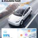 REEVAA 2026 Upgraded Tesla Model 3 Sunshade Roof [No Gaps, No-Sagging] Model 3 Accessories Heat Insulation Foldable Glass Sunroof Cover for Model 3 2020-2026 Highland, 2PCS, Black