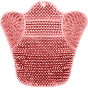 Grey TPR Sower Scrubbing Mat with Suction Cups Soft, Non-Slip Design for Foot and Back Massage Perfect for Full-Body Cleansing and Comfort Pink