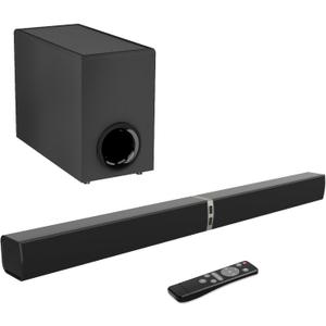 MZEIBO Sound bar with Subwoofer, 120W Bluetooth 5.0 TV Soundbar Home Theater System with Wired Subwoofer, Deep Bass Audio System with BT/ARC/Optical/AUX Connection for TV PC (31inch)