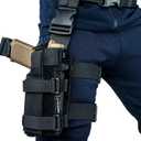 Universal Drop Leg Holster - Adjustable Thigh Holster for Light & Red Dot Sights, Airsoft Pistol Holster with MOLLE Drop Leg Panel, Compatible with 1911, Glock, Sig, Beretta, Ruger, Taurus.(Black)