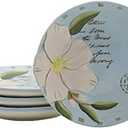 Fitz & Floyd Fitz and Floyd Toulouse Appetizer Plates, Set of 4, 5-Inch, Blue