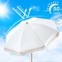 Aohanoi Outdoor Umbrella - Sun Protection, Rain Resistant, Windproof with Manual Open-Close Feature - Ideal for Beach, Camping, and Picnics