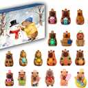 2025 Capybara Advent Calendar 24PCS Capybara Keychains Countdown Calendar Capybara Action Figures Gift for Birthday Halloween Thanksgiving Christmas (Colourful-Capybara)