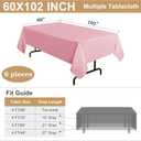 Sancua 2 Pack Pink Tablecloth 60 x 102 Inch, Rectangle Table Cloth for 6 Feet Tables - Stain and Wrinkle Resistant Washable Polyester Table Cover for Dining Tables, Valentines Parties