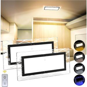 BlueFire 1800LM Bright LED RV Light Interior, 4 Color Temperature, DC12-30V Upgraded Brightness RV Ceiling Dome Lights, Dimmable Fixture for RV Camper Van Motorhome Boat Trailers (Large - 2 Pack)