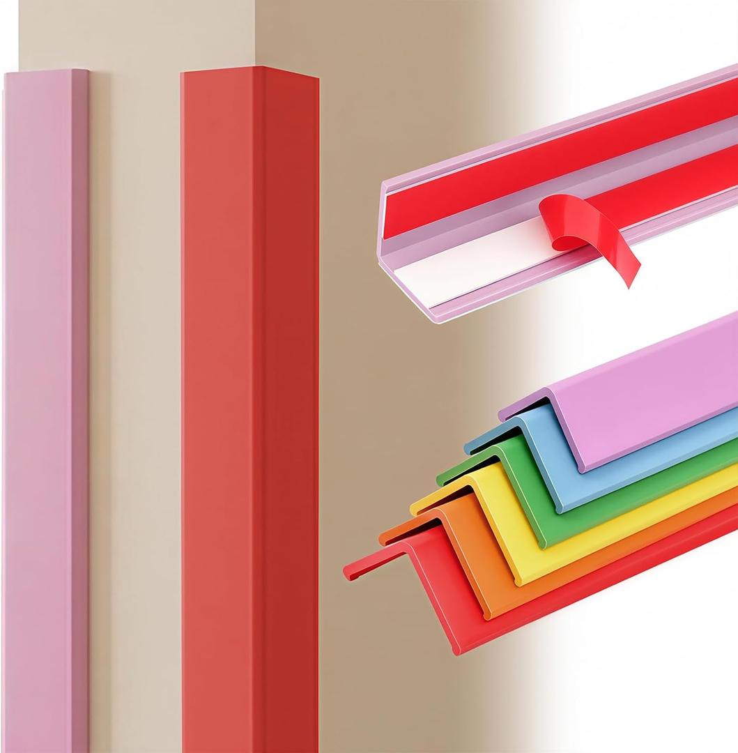 Pangda 6 Pcs Colorful Wall Corner Protectors Self-Adhesive, 39" L x 1.4" W