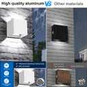 ledmo LED Up and Down Outdoor Wall Sconces White 6000K 20W High Power Aluminum Anti-Rust Exterior Light Fixture IP65 Waterproof Adjustable Light Beam 1800LM for House Home Patio Garage 1 Pack