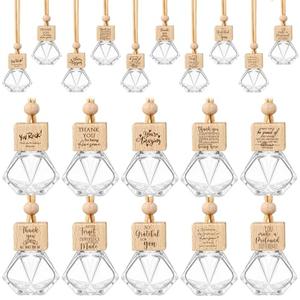 Funnymoom 30 Pcs Appreciation Gift Bulk Car Diffuser Air Freshener Ornament Hanging Empty Glass Essential Oil Bottle for Coworker Staff Teachers Nurse Employee Team Thank You Gift