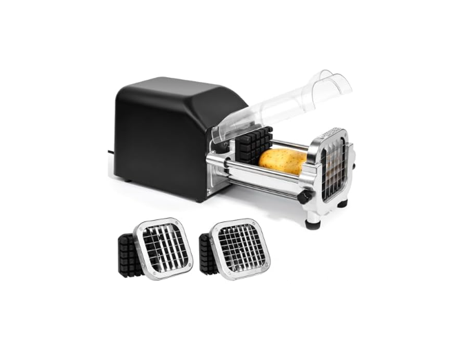 Befano French Fry Cutter, Stainless Steel Potato Cutter with 1/2 Inch and 3/8 Inch Blades, parent asin (Electric Cutter, 1/2" & 3/8" Blade)