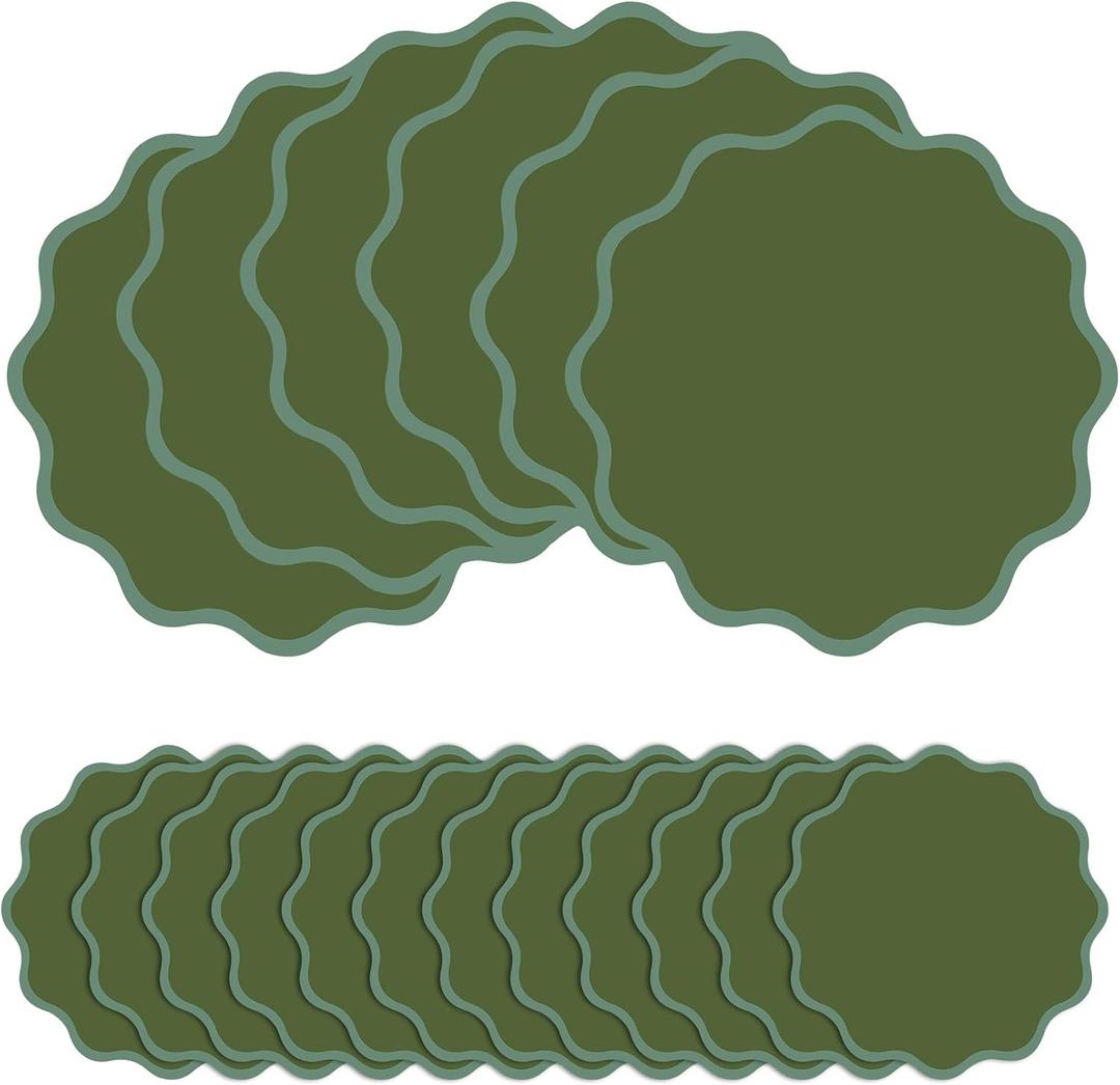 100Pcs Avocado Green Thick Paper Placemats Disposable Waterproof Place Mats, 13.5 inches x 13.5 inches