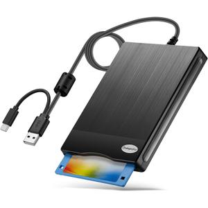 Floppy Disk Reader 3.5 inch USB Floppy Disk Drive External 3 1/2 Floppy disc Reader Portable Floppy Diskette Drive USB C for PC Laptop Notebook Computer with Windows 11/10(Plane Texture, 3.5 Inch)