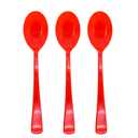 50 Pcs Red Plastic Spoons, Red Utensils Heavy Duty, Disposable Plastic Cutlery Include 50 Spoons for Birthday, Wedding, Flag Day, Valentine's Day