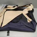 30" Collapsible Dog Crate for Medium Dogs - Portable Soft Travel Kennel with Lockable Zippers, Waterproof Base, Washable Cover, Patented Screw Frame for Adjustable Tension, Outdoor, Indoor, Car Use (Blue+Beige)